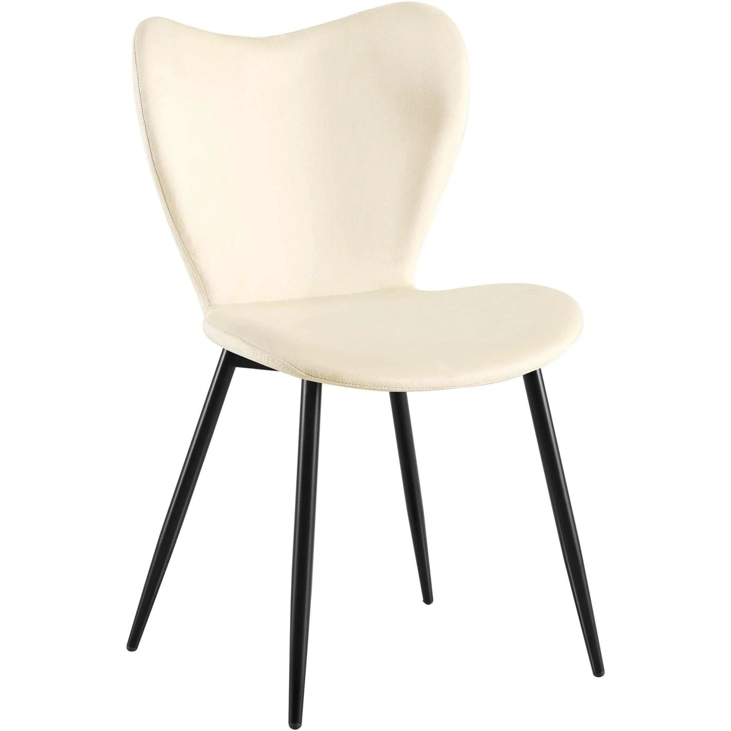 DELUKE Esszimmerstuhl COLON Samt Creme 50x58x80cm Essstühle Esszimmerstühle Küchenstühle Wohnzimmerstühle