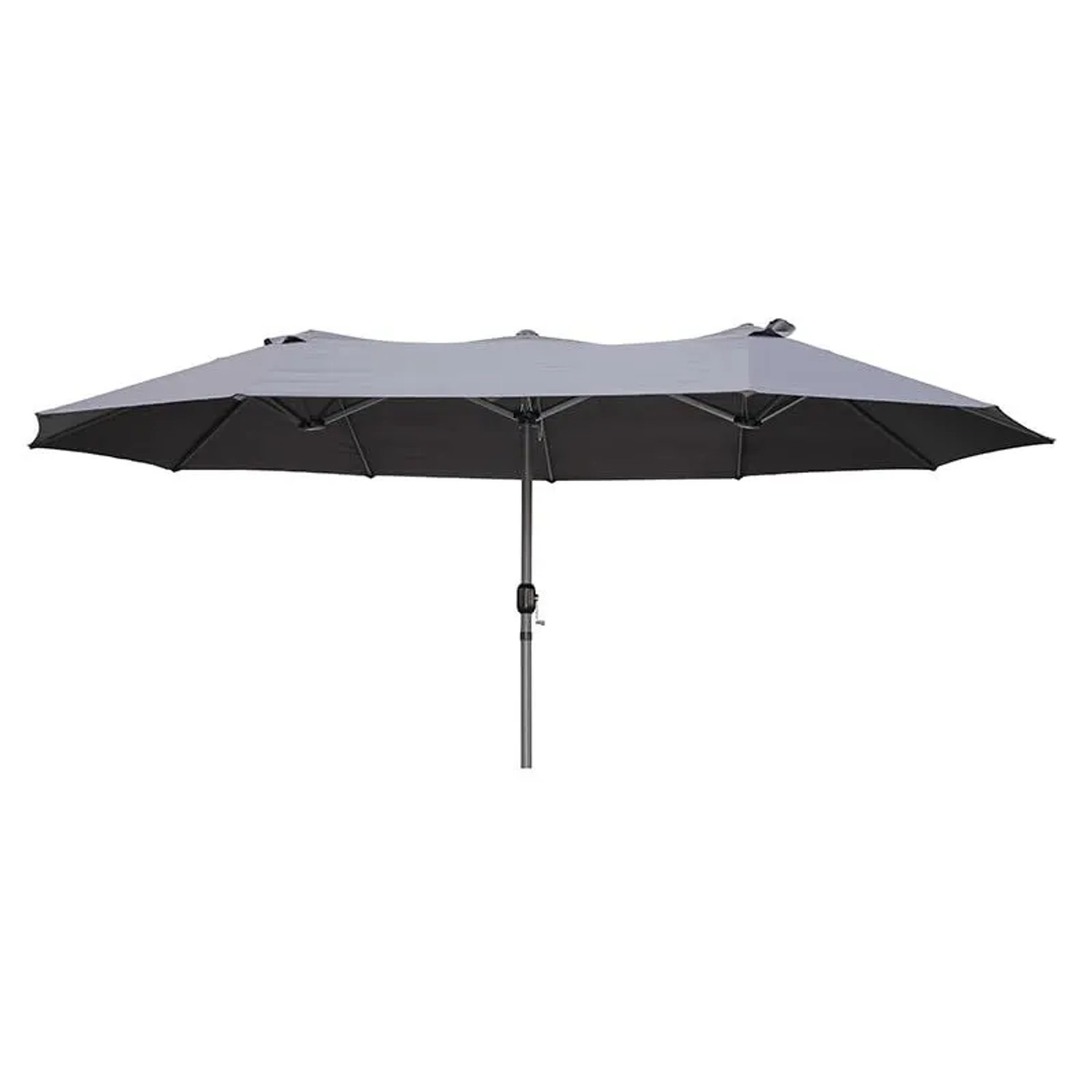 DELUKE Doppel-Sonnenschirm WINDA Grau Aluminium Gartenschirm Balkonschirm UV-Schutz