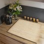 Banjado Herdabdeckplatte aus Glas (60x52cm) mit Holz-Motiv, verwendbar als Schneidebrett und Herdabdeckung.
