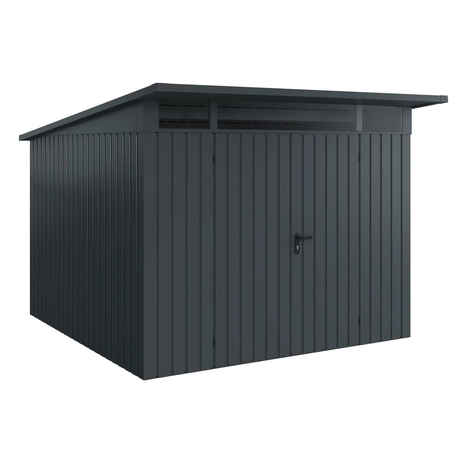 EcoStar Gerätehaus Euroline Pultdach 277 cm x 310 cm Anthrazitgrau 2-flg.