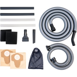 Zubehör für Teichschlammsauger 2.0: Schläuche, Düsen, Filter und Beutel für die Teichreinigung.