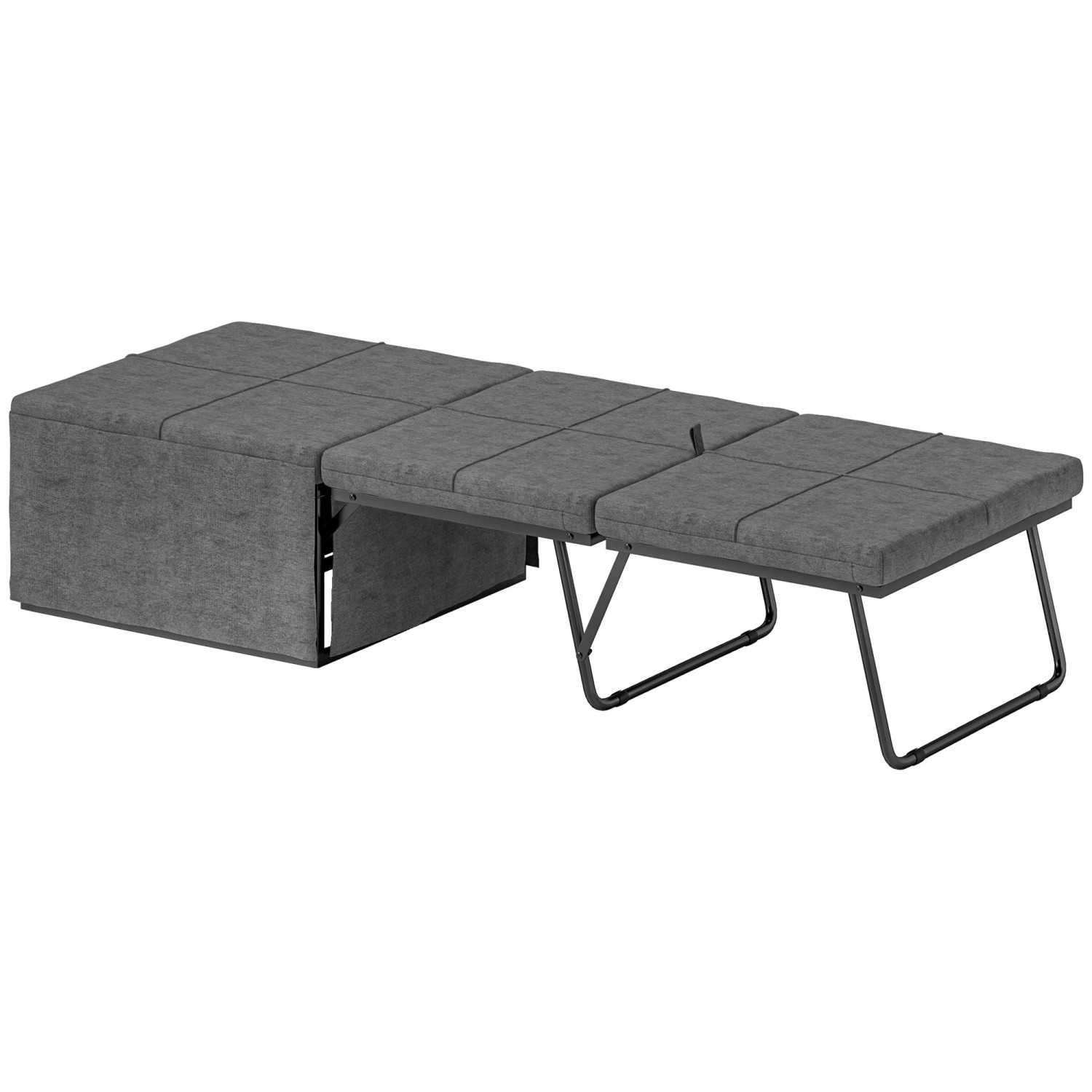 Thumbnail - HOMCOM Klappbett Polyester Metall Grau 190L x 69B x 38,5H cm