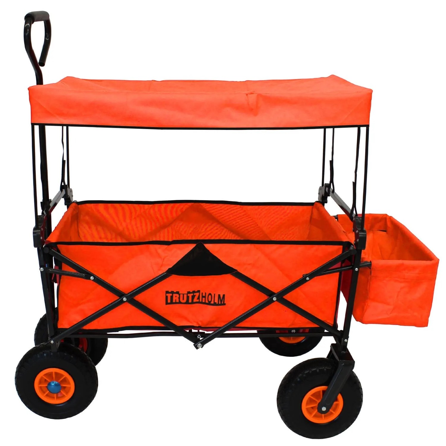 TRUTZHOLM Bollerwagen Faltbar mit Dach Vollgummi Räder Hecktasche und Teleskopgriff