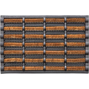 Schmutzfangmatte Natur, 40x60 cm, mit Kokosborsten und Gummirücken für Innen- und Außenbereich.