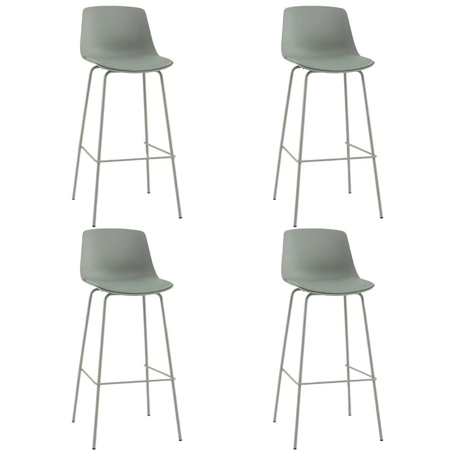 Costway 4er Set Barhocker mit Rückenlehne & Gepolsterte Sitzflächen