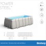 Bestway Frame Pool-Set Power Steel, 412x201x122 cm, lichtgrau, eckig.