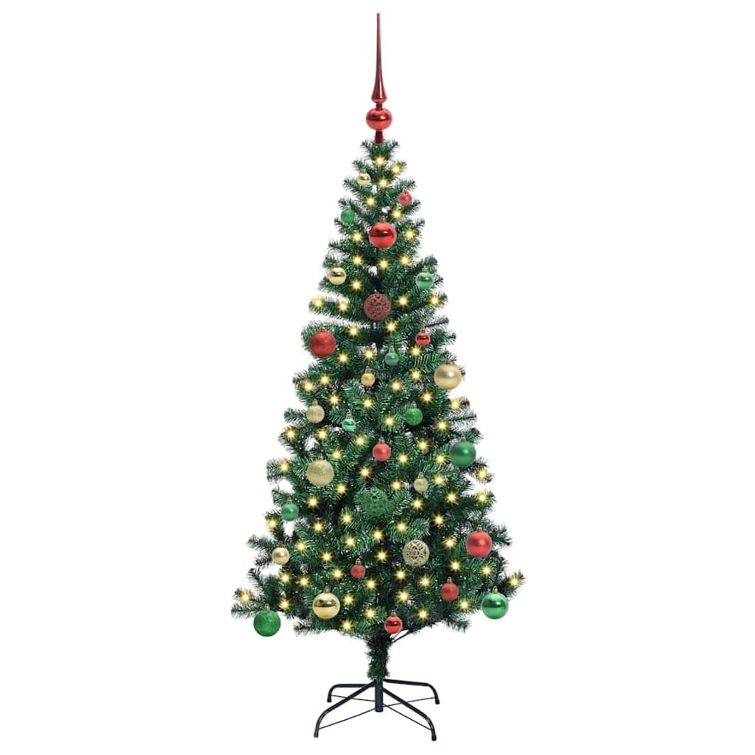 vidaXL Künstlicher Vorbeleuchteter Weihnachtsbaum Grün 150 cm 3396757