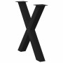 Schwarze vidaXL Esstischbeine in X-Form, 3er Set, aus Stahl. Möbelbeine für individuellen Esstisch.