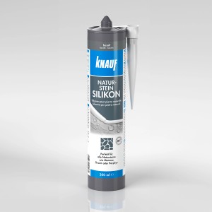 Knauf Naturstein Silikon Basalt, 300ml Kartusche für dauerelastische Naturstein-Verfugung.