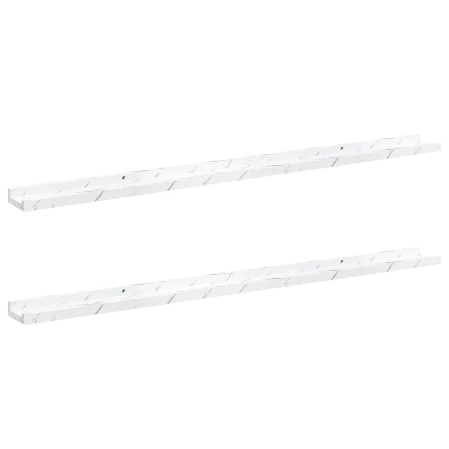 Thumbnail - vidaXL Wandregal 2 Stk Weiß Marmor 115 x 9 x 3 cm Holzwerkstoff 42020025