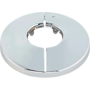 Verchromte LUX Klapprosette, Ø 22 mm, 2er-Set zur Abdeckung von Rohrdurchführungen.