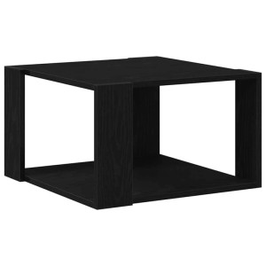 Quadratischer, schwarzer Couchtisch in Eichenoptik aus Holzwerkstoff.