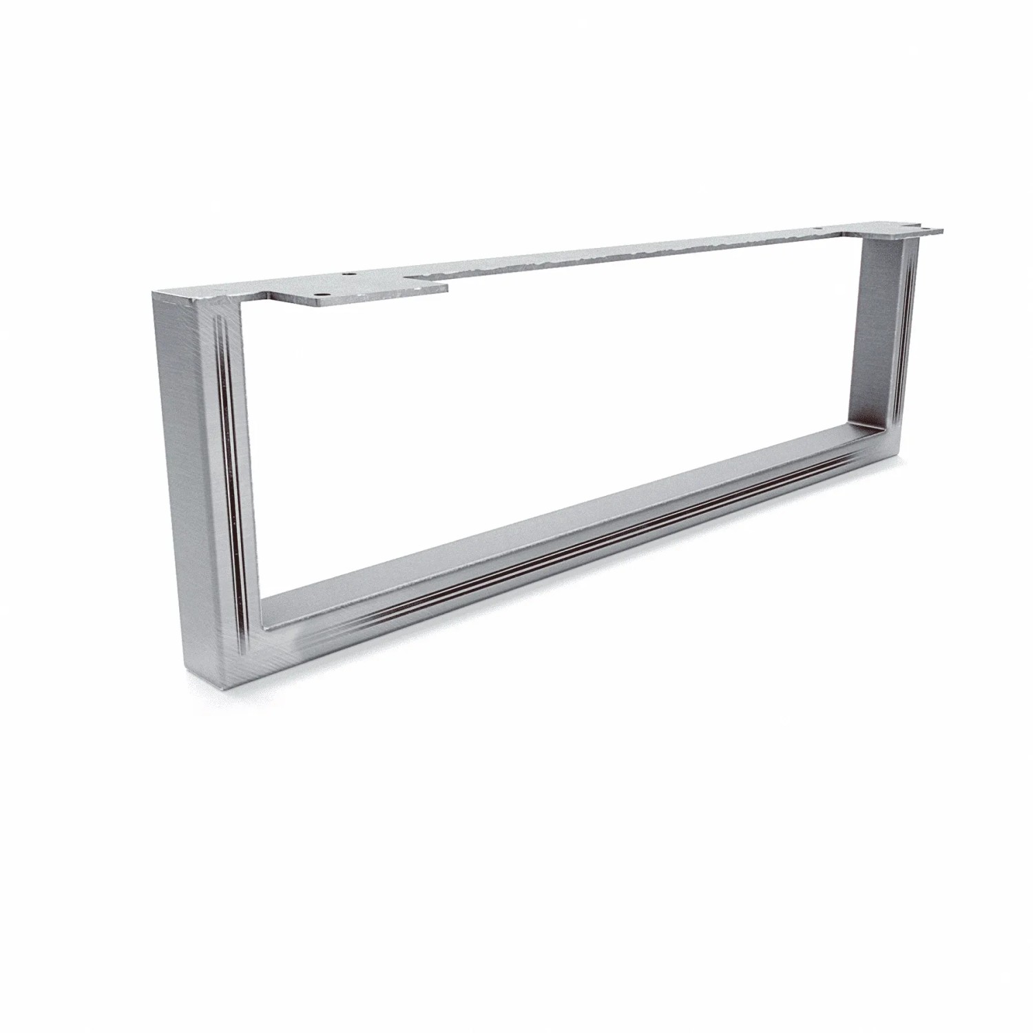 HEVVA Möbelbein GRAZ 15 cm Hoch 50 cm Tief 1 Stück Rohstahl-Klarlack