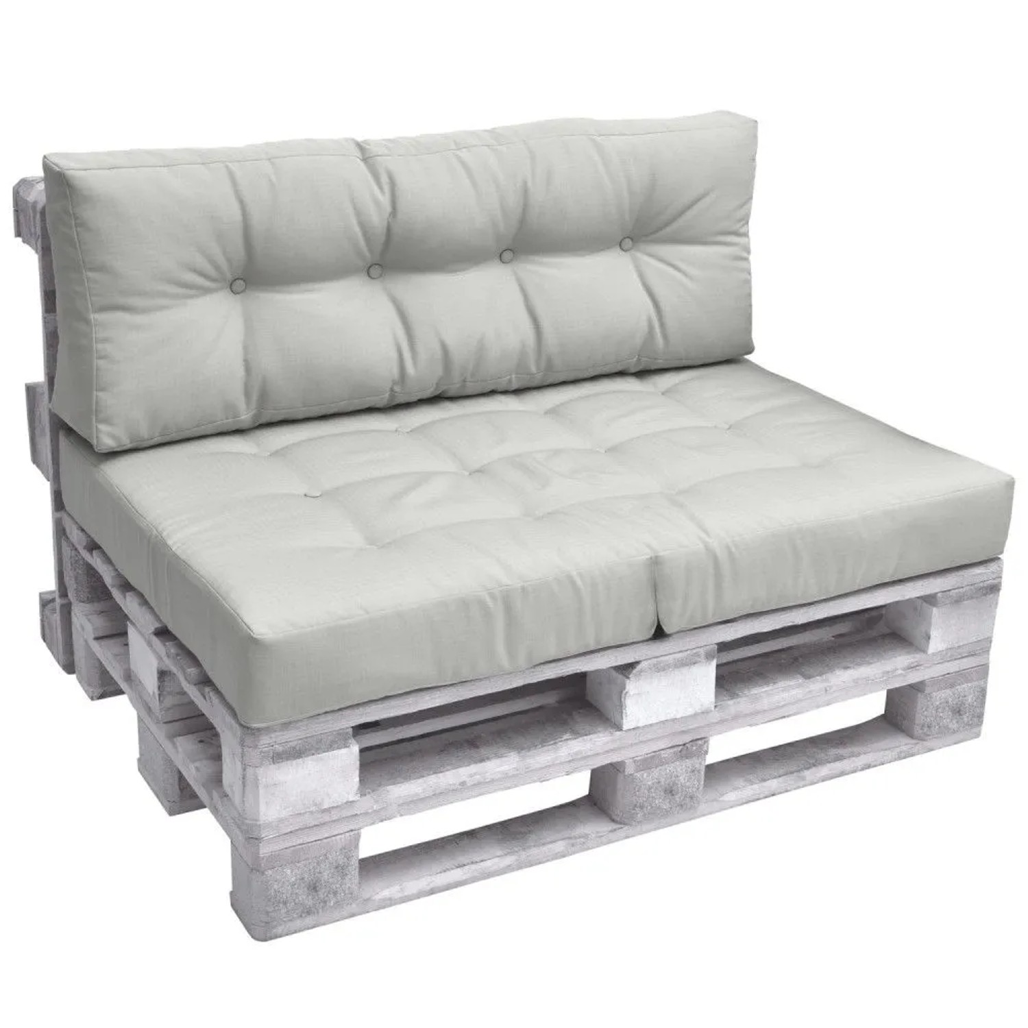 Beautissu ECO Elements Palettenkissen Sitz + Rücken Hellgrau 1tlg