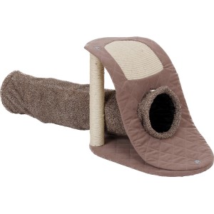 Brauner Heim Kratzbaum Slurry mit Spieltunnel, 55x35x43cm, vielseitige Spiel- und Kratzmöglichkeiten.