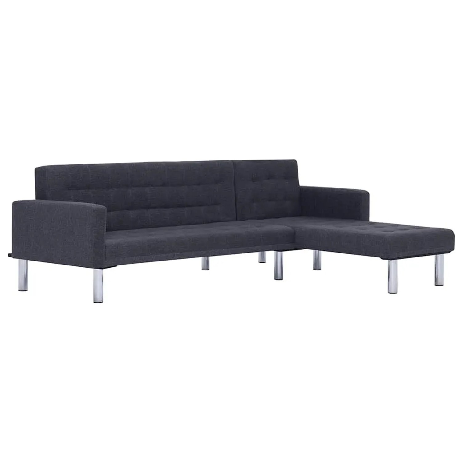 vidaXL Schlafsofa in L-Form Dunkelgrau Polyester 282304