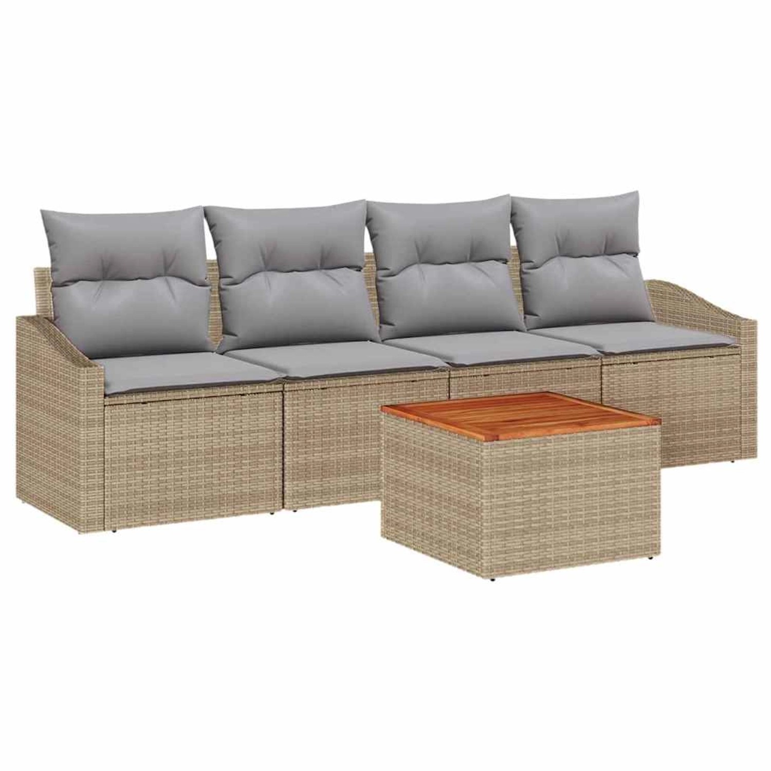 vidaXL Garten-Sofa-Set 5-Tlg Beige Hellgrau 3356432 günstig online kaufen