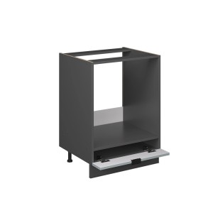 Vicco Herdumbauschrank Fame-Line, hellblau-grau/Eiche, 60 cm. Küchenschrank für Einbauherd.