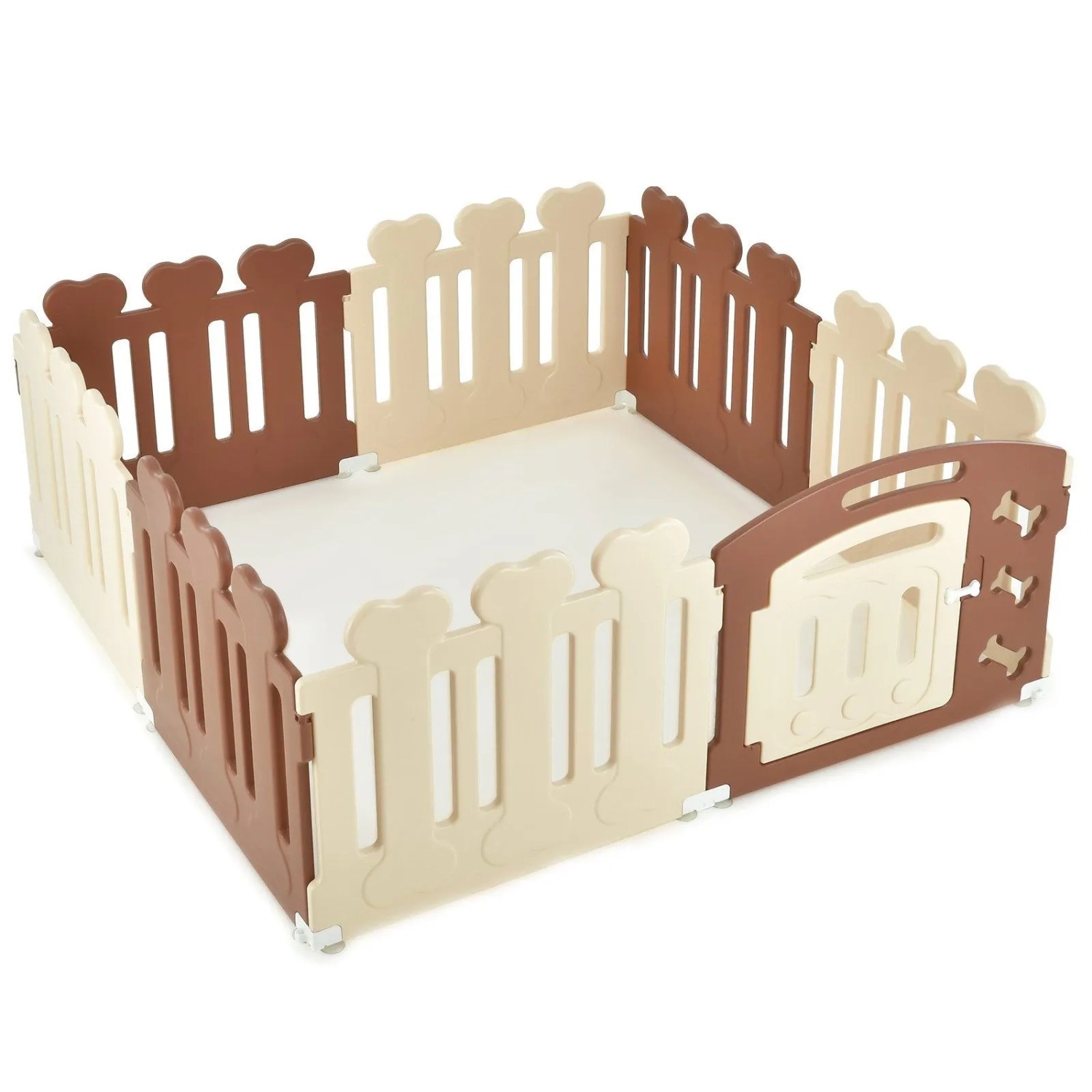 Costway 8 Panel Welpenauslauf 60 cm Hoch Braun