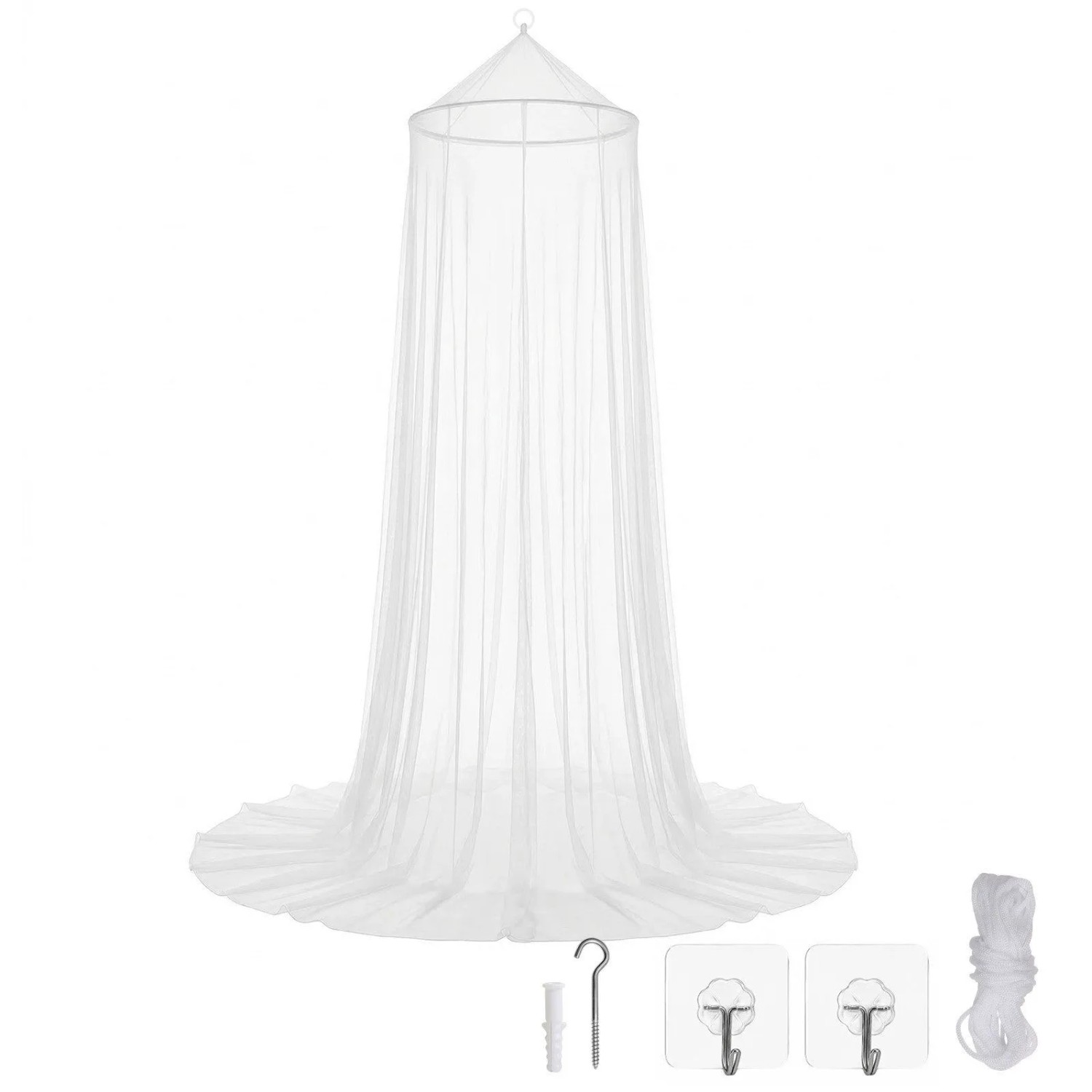 Sekey Moskitonetz Bett Insektenschutz für Einzel- und Doppelbett Fliegennetz 60x220x850cm Einzel Baldachin für Schlafzimmer Reise und Kinderzimmer_2