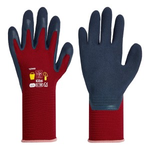 LUX Kinderhandschuhe in Rot und Blau, Arbeitshandschuhe mit Latexbeschichtung für Kinder.