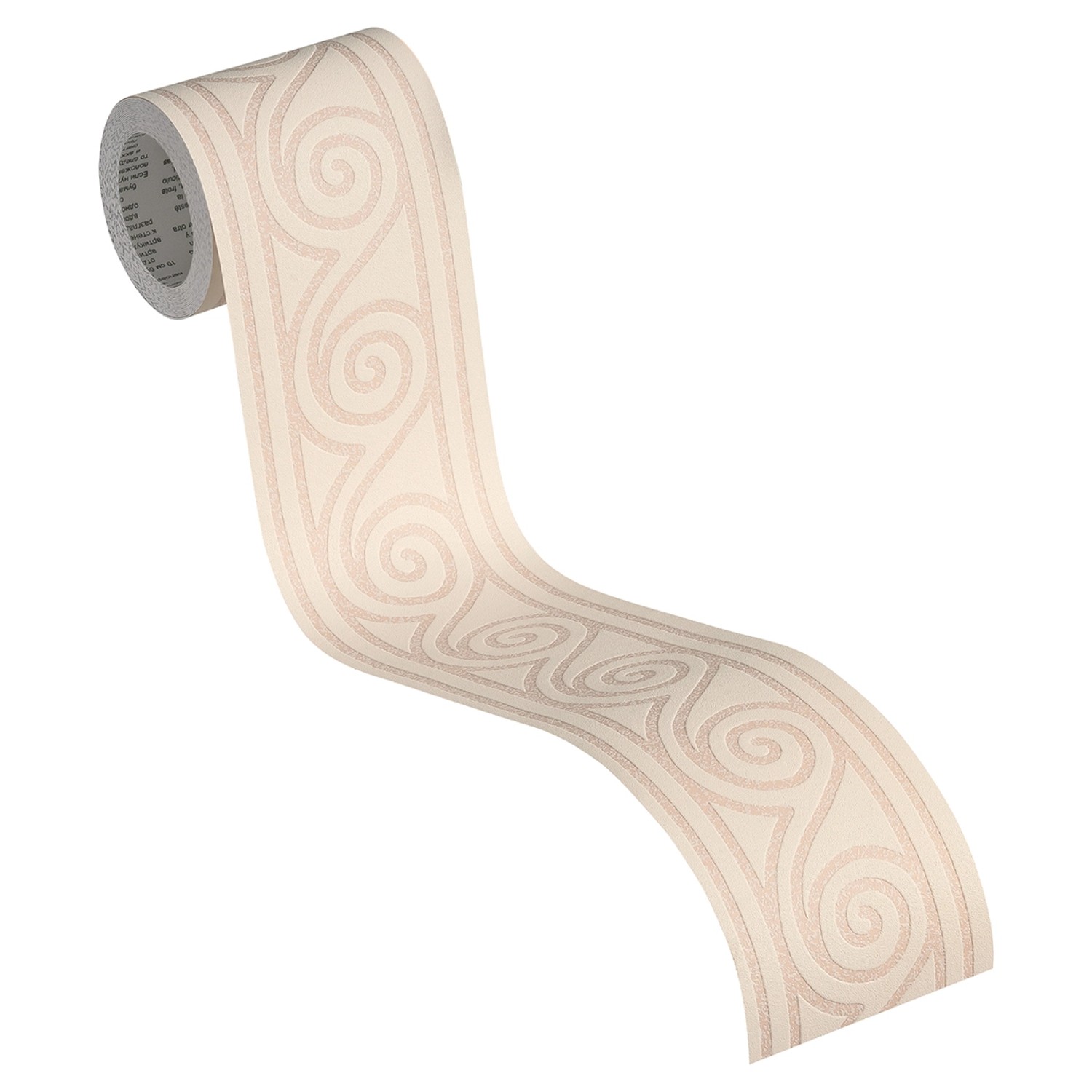 A.S. Création selbstklebende Borte mit Wellenmuster in Beige und Creme, 5 m lang.