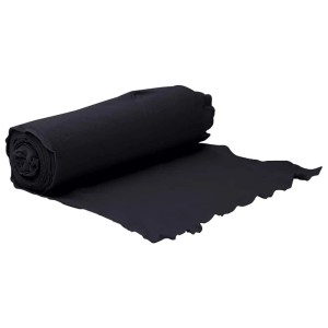 Schwarzes vidaXL Geotextil-Vlies (1x150 m) aufgerollt. Ideal für Gartenhilfsmittel und Landschaftsbau.