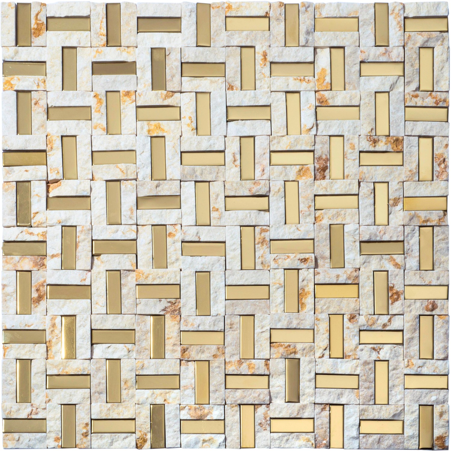 Mosaik Marmor & Aluminium Greek Beige 30 cm x 30 cm günstig online kaufen