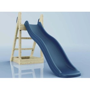 OutdoorToys Rutsche Gazelle, 175cm, marineblau, mit Holzleiter für Spieltürme & Spielanlagen.