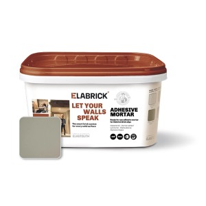 Elabrick Klebemörtel 5 kg, hellgrau, für Verblender & Riemchen. Gebrauchsfertiger Kleber für Innen & Außen.