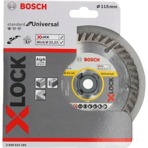 Bosch X-Lock Diamanttrennscheibe Standard Universal, Ø 115 mm, für Winkelschleifer.