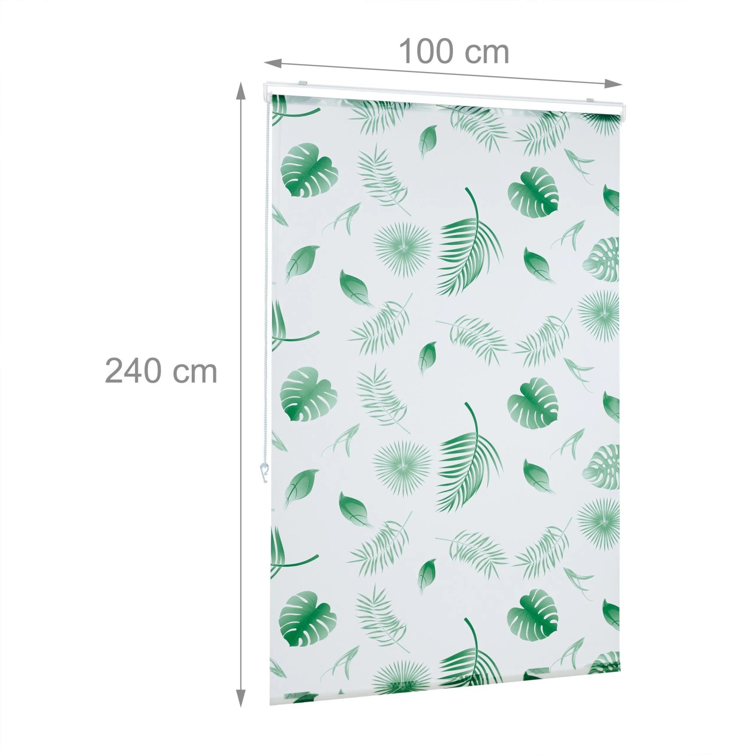 Relaxdays Duschrollo Kunststoff Aluminium Weiß Grün Wasserabweisend 100 cm x 240 cm_4