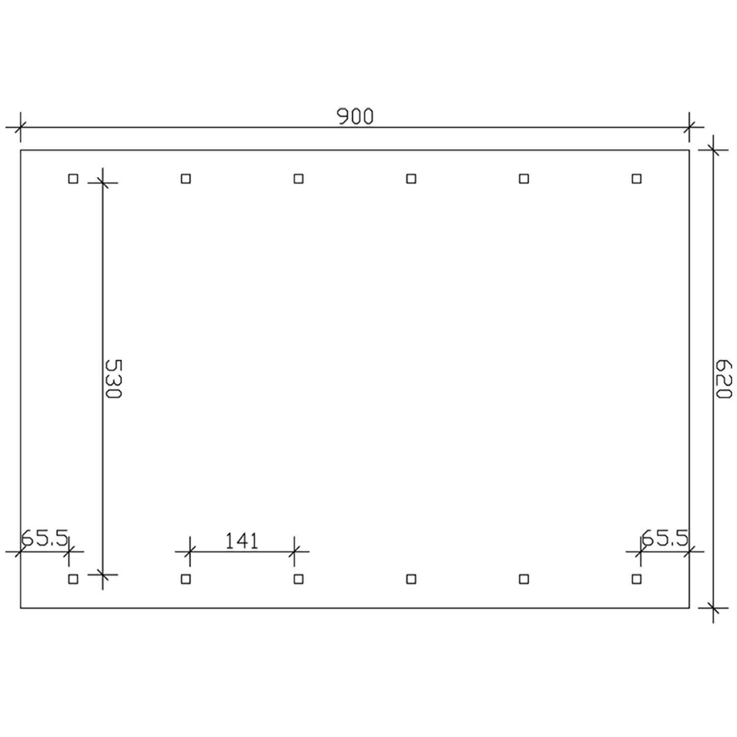 Satteldach-Carport Wallgau 620 x 900 cm Dachlattung