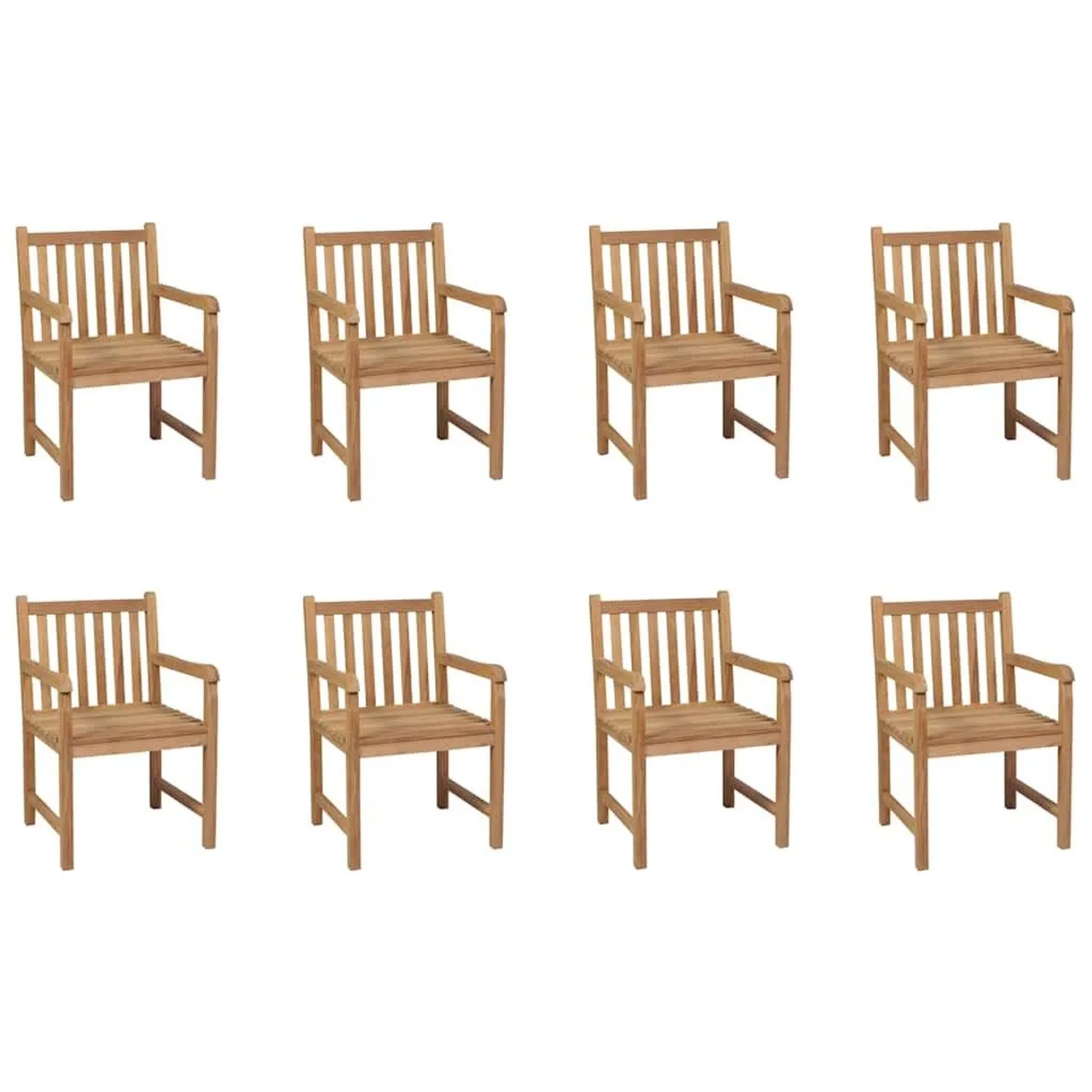 vidaXL Gartenstühle 8 Stk Massivholz Teak 3073003