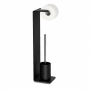 Schwarzer Radius Design Toilettenbutler Puro aus Aluminium mit WC-Bürstenhalter und Papierrollenhalter. Modernes Badaccessoire.
