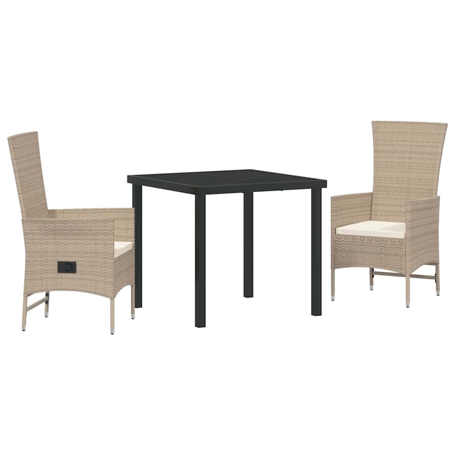 vidaXL Garten Essgruppe mit Kissen 3-Tlg Beige Poly Rattan 3379464 günstig online kaufen