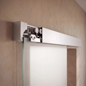 Doorlegro Glasschiebetür Weave 900 mm x 2.050 mm Silber