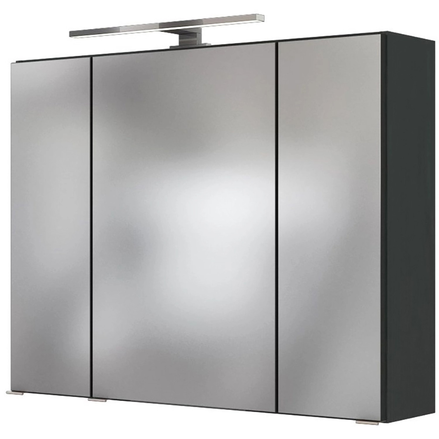 Held Spiegelschrank Verona Graphit 80 cm mit Softclose Türen