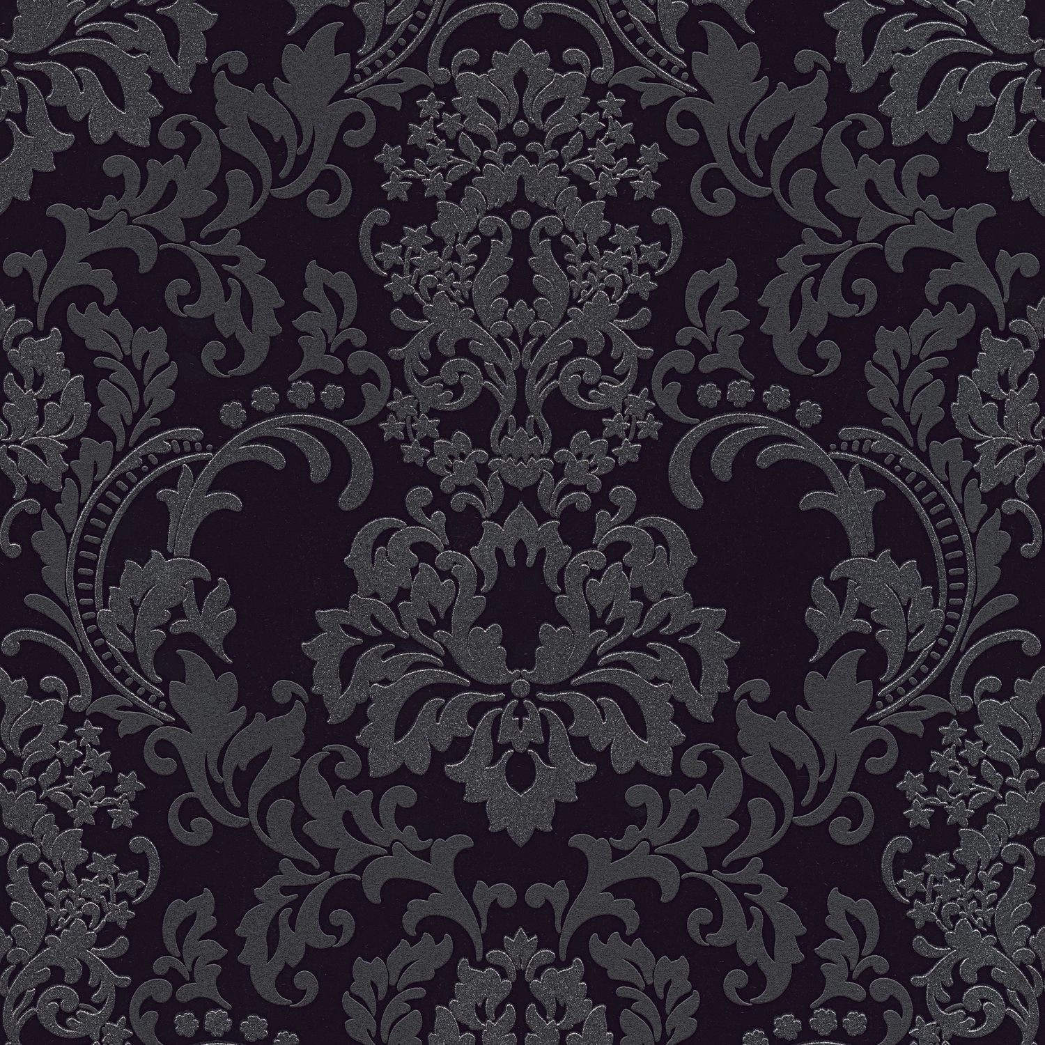 PROFHOME 361663-GU Barock Tapete Ornament dezent schimmernd Schwarz 0,53 m günstig online kaufen