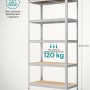 Silbernes Songmics Lagerregal, 50x100x200 cm, mit 5 Regalböden. Ideal für Garage und Keller.