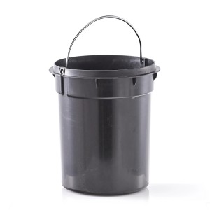 Grauer Zeller Kosmetikeimer aus Metall, 3 Liter, mit Tragegriff.