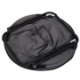 Zusammengeklappter, grauer Outsunny Campingstuhl aus Metall und Polyester.