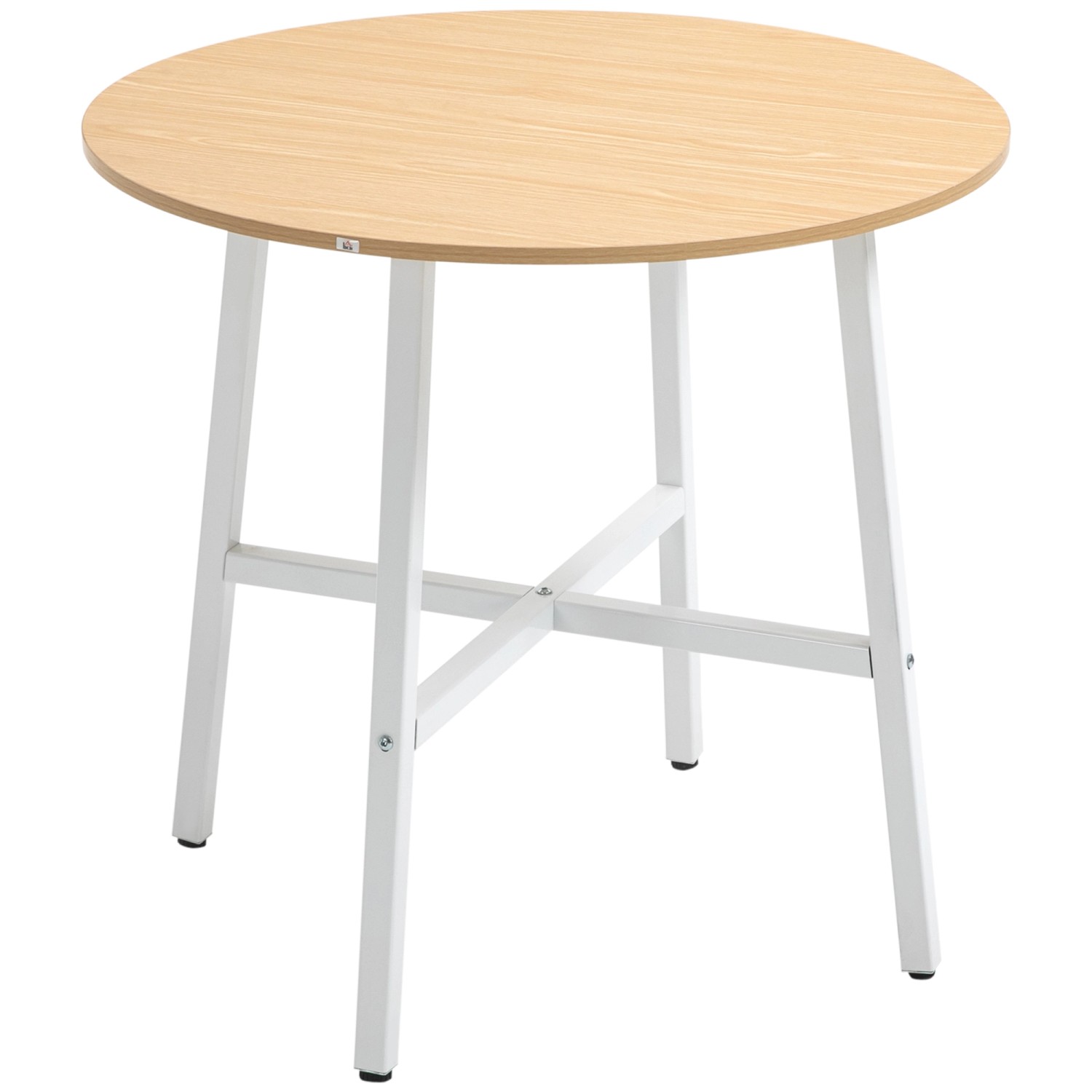 HOMCOM Esstisch Spanplatte Stahl Naturholz 80L x 80B x 76H cm
