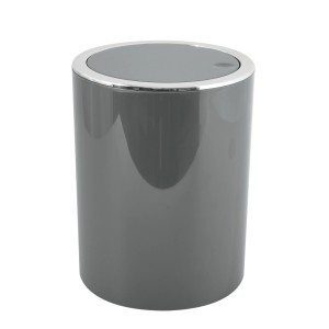Grauer MSV Kosmetikeimer Kamaka mit Schwingdeckel, 6 Liter Fassungsvermögen.