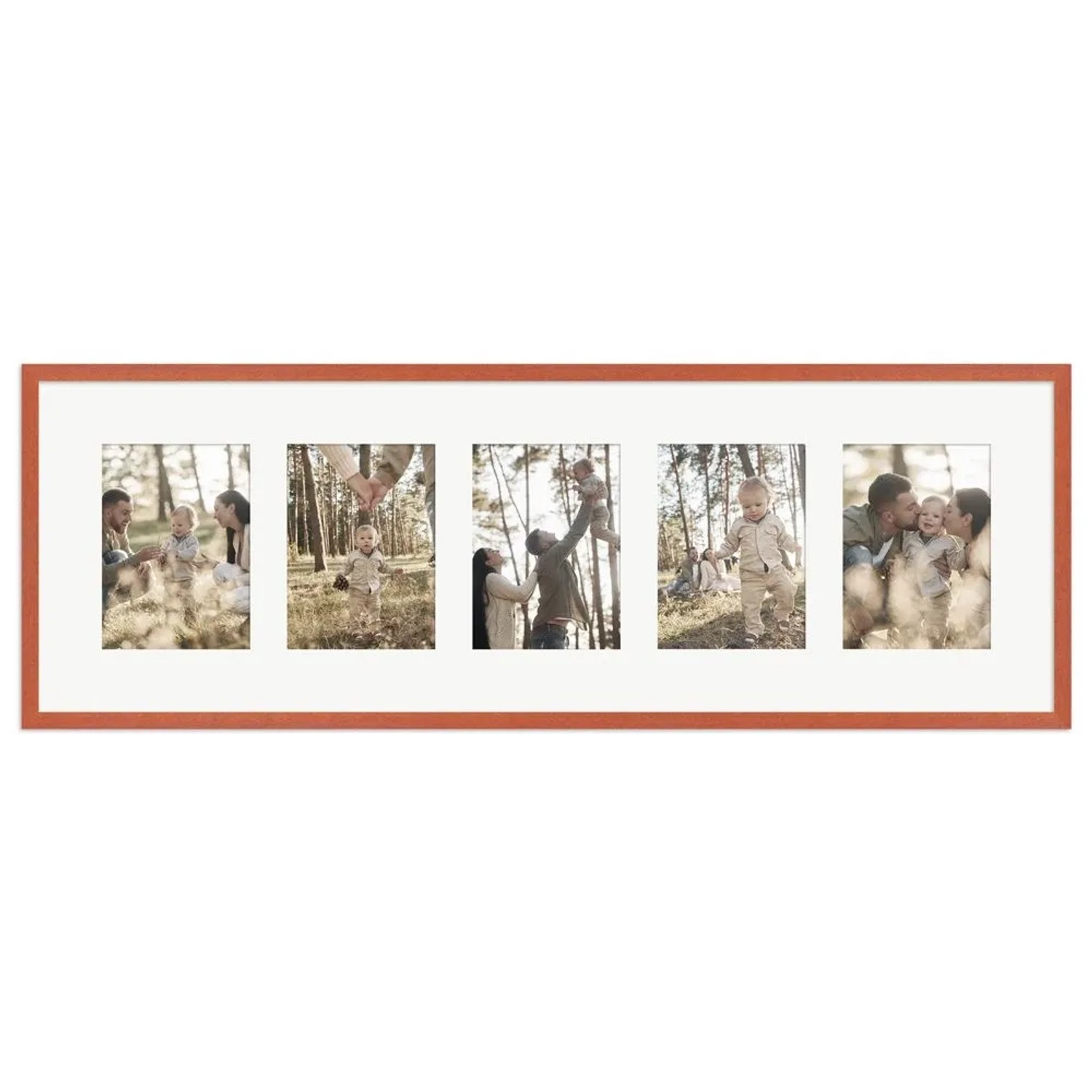 WANDStyle Galerierahmen G950 in Kirschbaum-Optik 30 x 90 cm für 5 Bilder im Format 13 x 18 cm