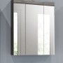 Spiegelschrank mit Beleuchtung, 60x79x18 cm, Weiß und Rauchsilber Dekor.