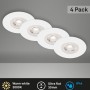 Vierer-Set: Brilo LED-Einbauleuchten Kulana, weiß matt, 4,9W. LED-Strahler für Bad und Innenbereich.