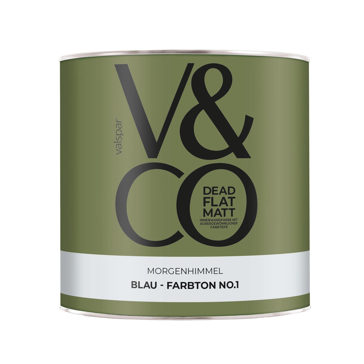 V&CO Premium-Innenfarbe Dead Flat Matt Blau Farbton 1 Morgenhimmel 2,5,
