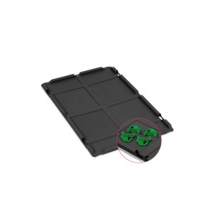 PROREGAL SparSet: 5x Eurobox Nextgen mit Deckel und grünen Verschlüssen, 12x40x60cm, schwarz.