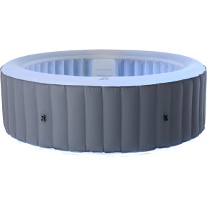 MSpa Lite Glow Max AirJet aufblasbarer Whirlpool in Grau mit LED-Beleuchtung.